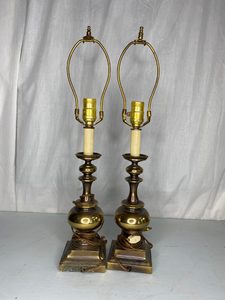 lot 100 image: Pair of Candlestick Style Lamps
