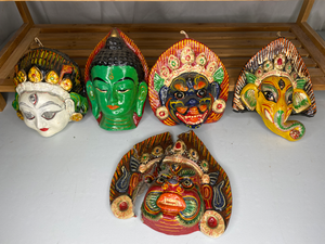 lot 101 image: 5 Plaster Buddhist Deity Wall Hangings