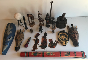 lot 73 image: 14 African Style Figural and Decorative Objects