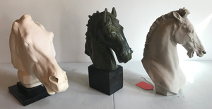lot 145 image: Grp 3 Antique Style Horse Head Sculptures