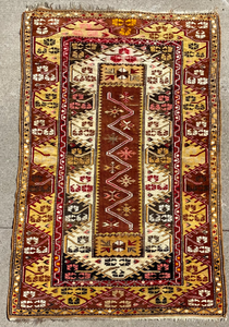 lot 253 image: Handmade Persian Oriental Rug Carpet - Yellow