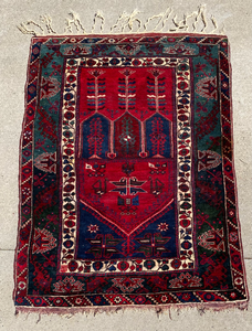 lot 264 image: Handmade Persian Oriental Rug Carpet - Red