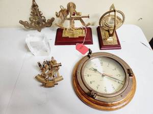 lot 407 image: Group of Brass Nautical Navigation tools