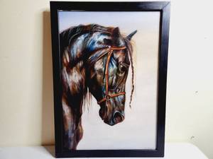 lot 194 image: Vintage Oil Painting of a Horse Race Equestrian Signed