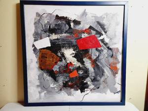 lot 197 image: Contemporary Abstract Painting on canvas signed Bromberg