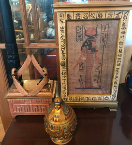 lot 376 image: 3 Egyptian Style Storage Boxes