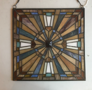 lot 397 image: Stained Glass Panel w Radiating Design