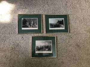 lot 501 image: 3 Historical Themed Framed Prints, Titled, Signed