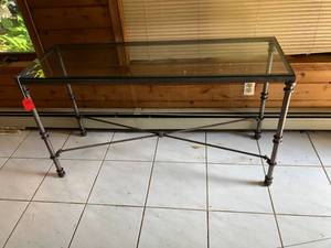 lot 510 image: Metal and Glass Console Table