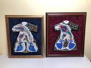 lot 528 image: Two Turkish Colorful Ceramic Framed Dresses