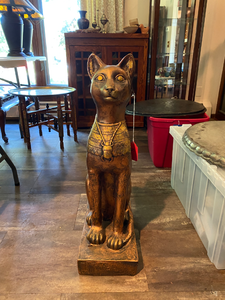 lot 25 image: Large Resin Egyptian Revival Cat Sculpture