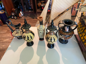 lot 62 image: 5 Ancient Greek Style Vases and Vessels