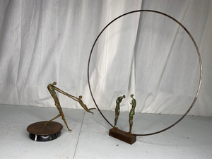 lot 74 image: 7 Metal Figural Statues