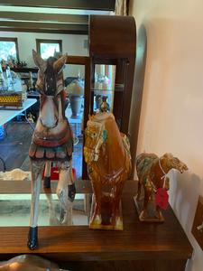 lot 124 image: Grp 3 Horse Sculptures and Figures, Antique Chinese Style