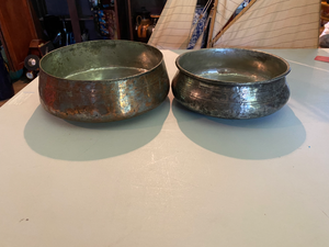 lot 149 image: Grp 2 Decorated Islamic Metal Cooking Vessels