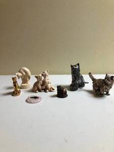 lot 539 image: 7 Small Pieces Cat Dcor, 2 marked 925 Silver Sterling