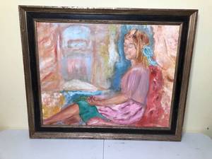 lot 537 image: Rose Ladge Oil on Canvas Original Painting