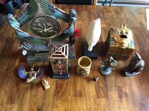 lot 378 image: Large Group 10 Egyptian Style Decorations