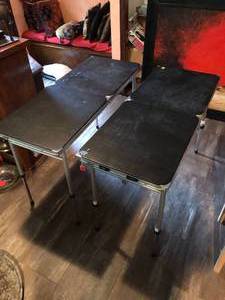 lot 606 image: Pair of Black Folding Card Tables