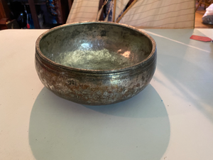 lot 158 image: Lrg Islamic Antique Metal Bowl