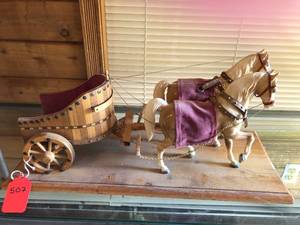 lot 507 image: Chariot and Horses Model Decor