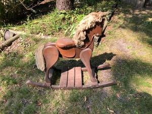 lot 706 image: Wood Rocking Horse