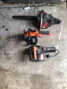 lot 713 image: 3 Chainsaws, 1 with no blade