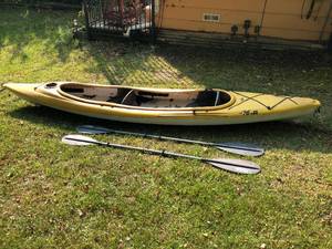 lot 708 image: Yellow Two Person Pelican Kayak