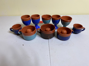 lot 227 image: Grp of Pottery Cups, Dishes, and Mugs