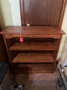 lot 423 image: Mission Style Wood Bookshelf