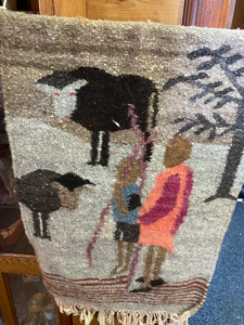 lot 572 image: Woven Wool Wall Hanging Tapestry Depicting Shepards