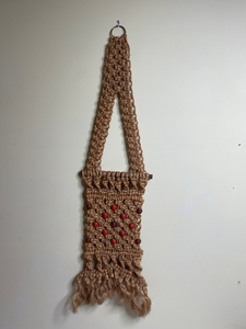 lot 703 image: Beaded Macrame Wall Hanging
