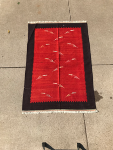 lot 656 image: Handmade Tribal Wool Rug Carpet