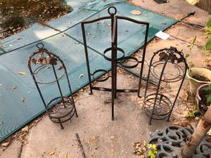 lot 738 image: 3 Metal Plant Stands