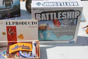Vintage Cigar Box with Patches, Battleship Game