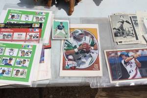 Lot of  Baseball and Football Memorabilia - Stamps, Cards
