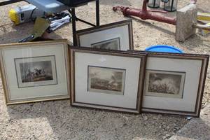Lot of (5) Vintage Historical Militia Frame Prints