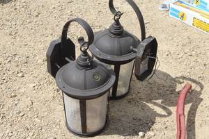 Lot of (2) Vintage Outdoor Wall Lanterns 19x9