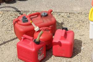 Lot of (4) Plastic Gas Cans