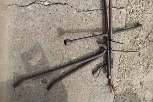 Lot of (4) Hand Tools - 4-Way Tire Iron, Pry Bars (x3)