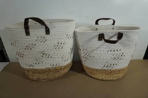 lot 37 image: Soft Sided Cloth Storage Baskets