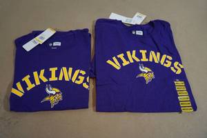 lot 63 image: NEW Minnesota Vikings T-Shirts - Medium