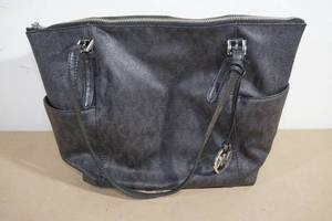 lot 69 image: Michael Kors Large EW Black Logo Tote Purse