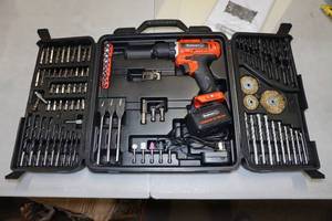 lot 8 image: Stalwart 20V Cordless Drill with Bit Set