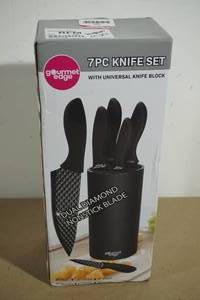 lot 100 image: NEW Gourmet Edge 7 Piece Dual Diamond Cutlery Set