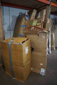 lot 208 image: Uninspected and Damaged Furniture Pieces - Pool, Rocker, Mirror