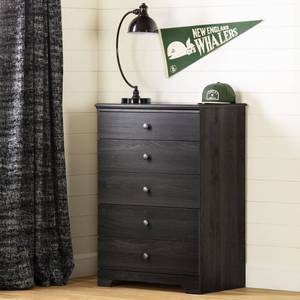 lot 85 image: South Shore Zach 5 Drawer Chest - Gray Oak