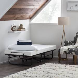 lot 198 image: NEW Brookside Cot Rollaway Bed with Memory Foam Mattress