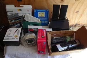lot 69 image: Assorted Electronics - GPS, Computer Speakers, Bird Gard