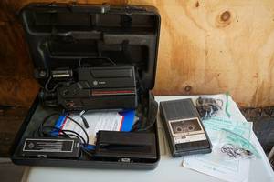 lot 49 image: Vintage GE VHS Camcorder and Tape Recorder